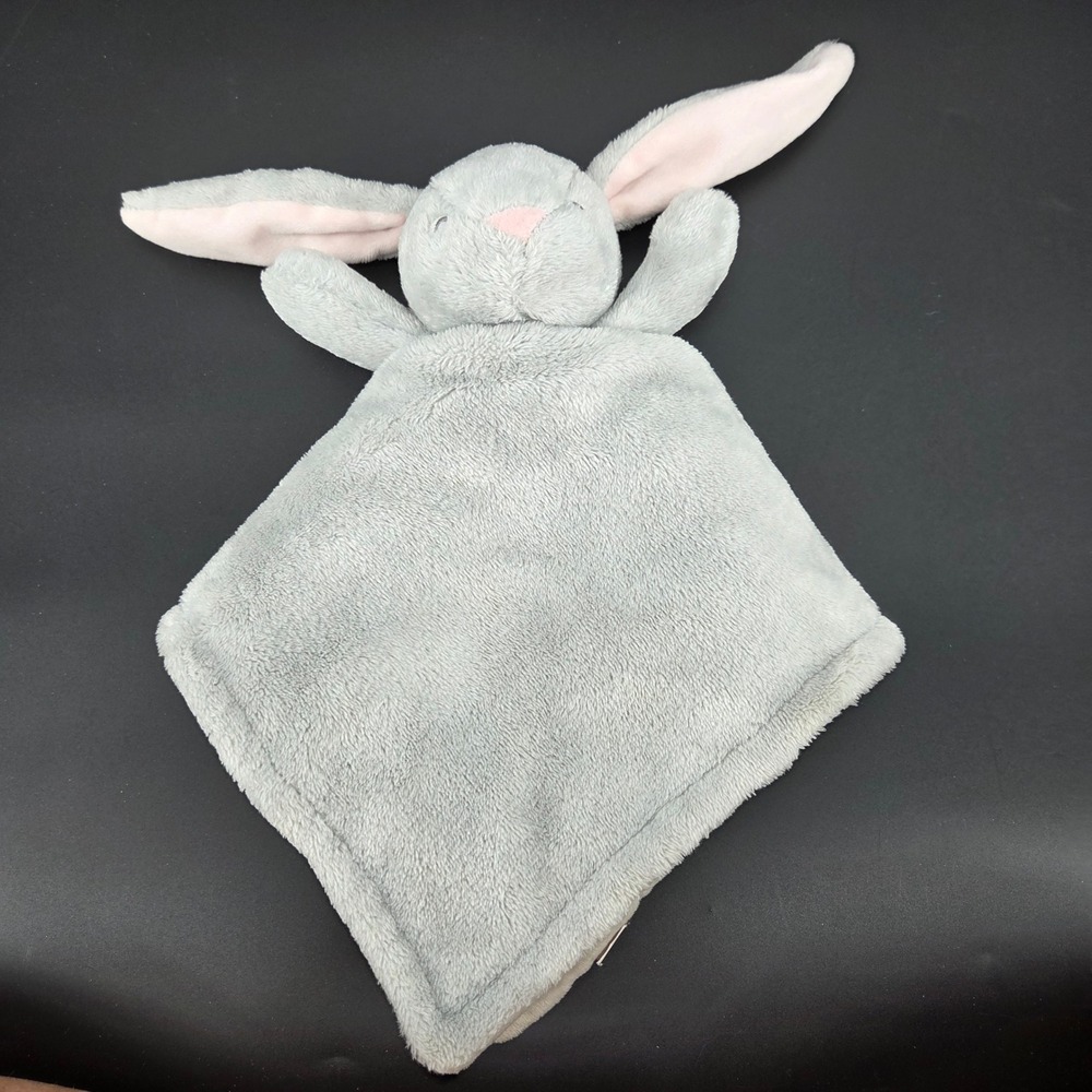 Carter's Gray Bunny Rabbit Security Blanket Lovey Plush Pink Ears 2020 PA8253
